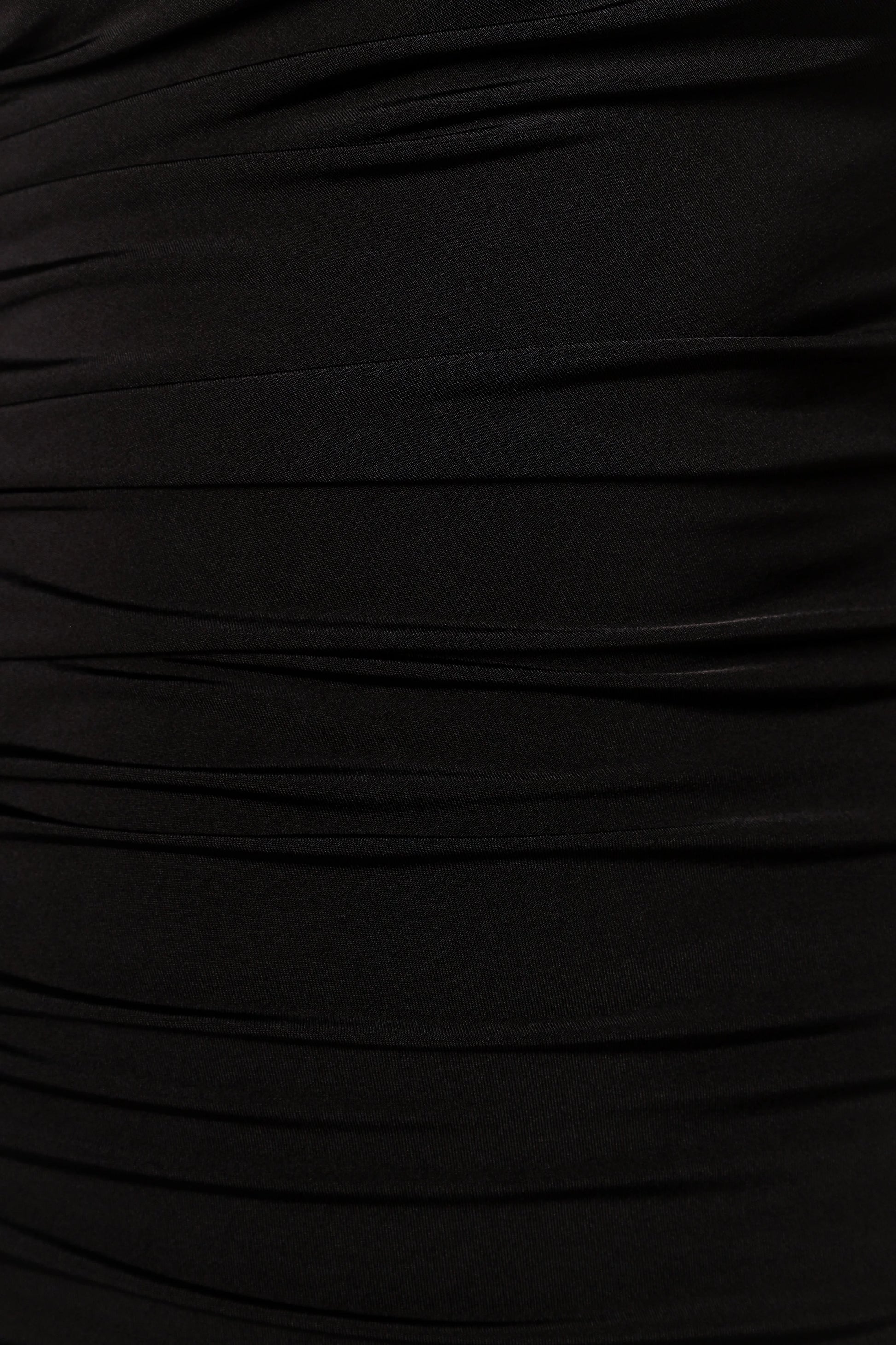 Javier One Shoulder Midi Dress - Black