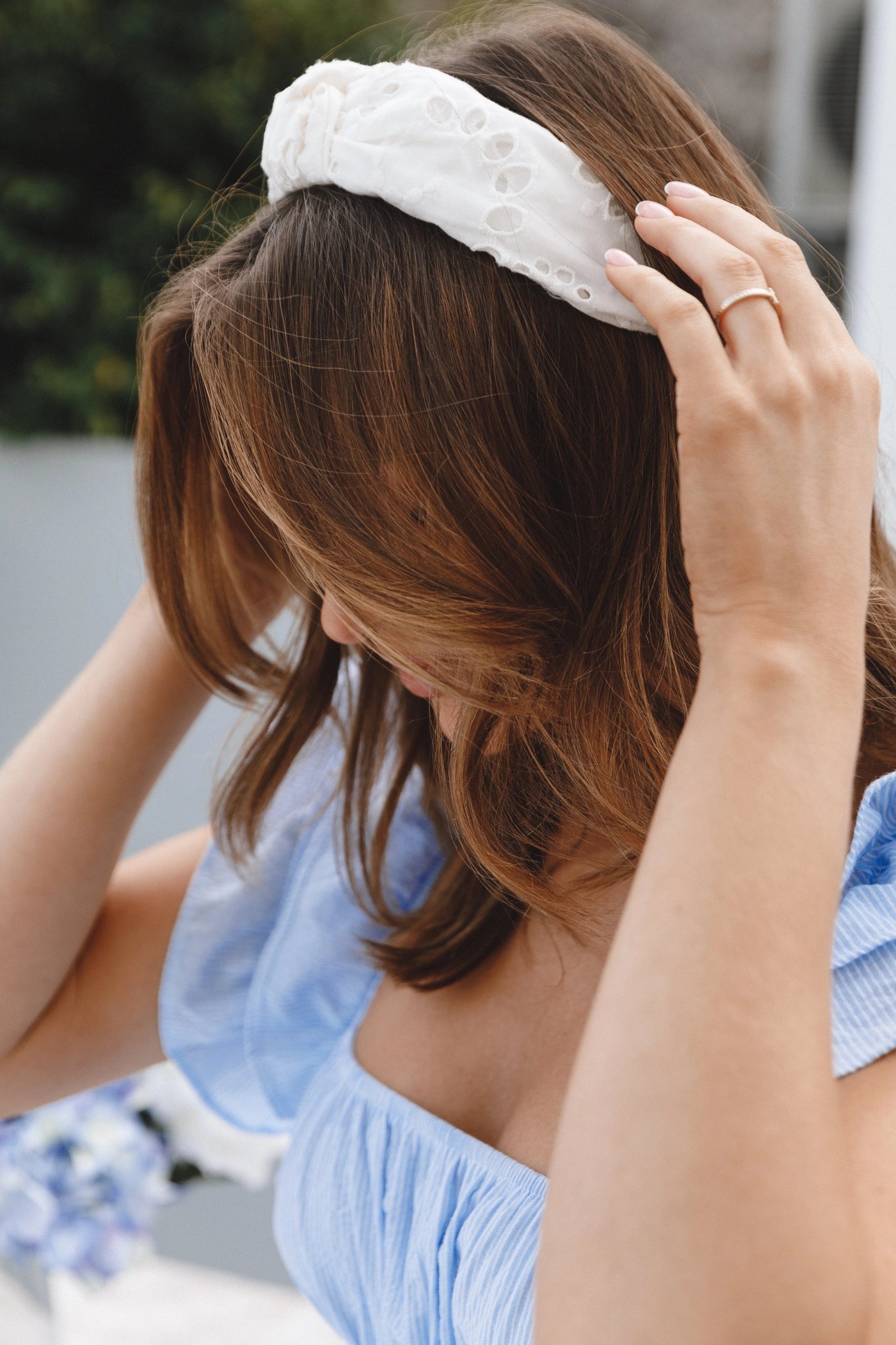 Anglaise Knot Embroidered Headband