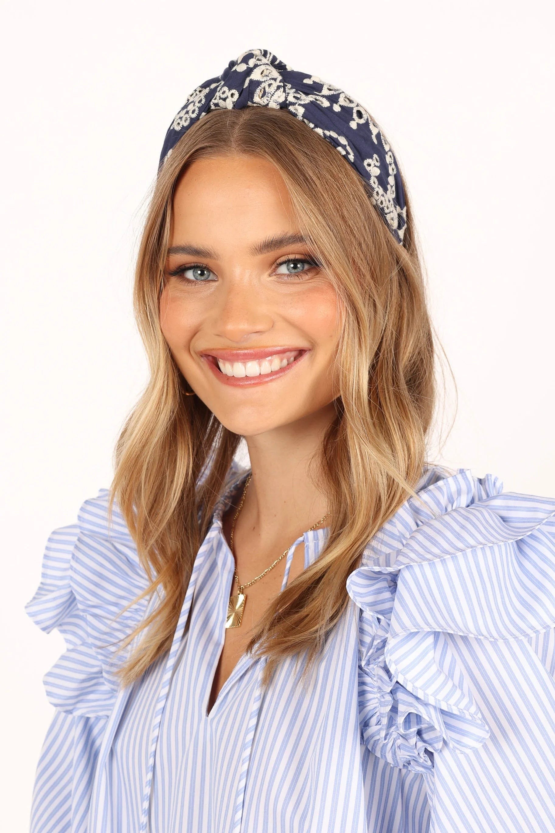 Anglaise Knot Embroidered Headband