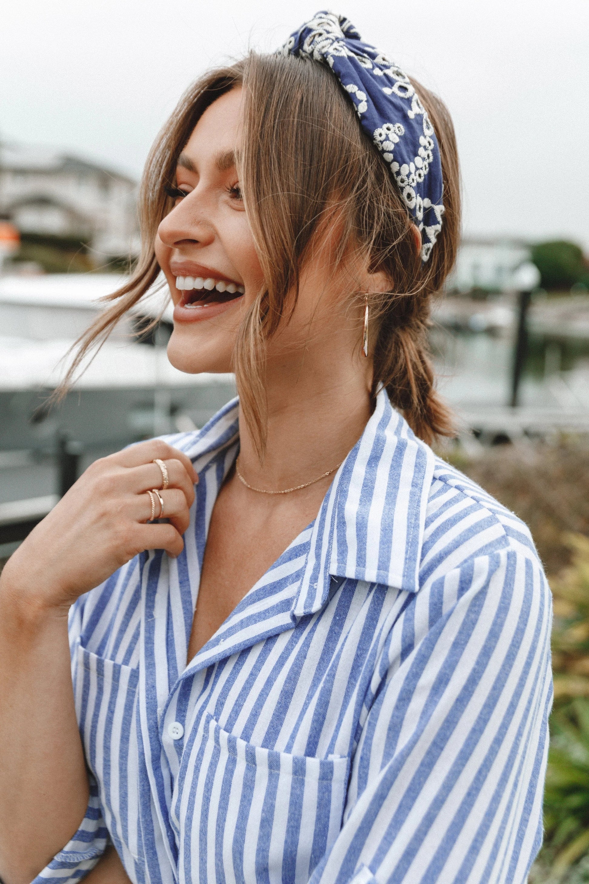 Anglaise Knot Embroidered Headband