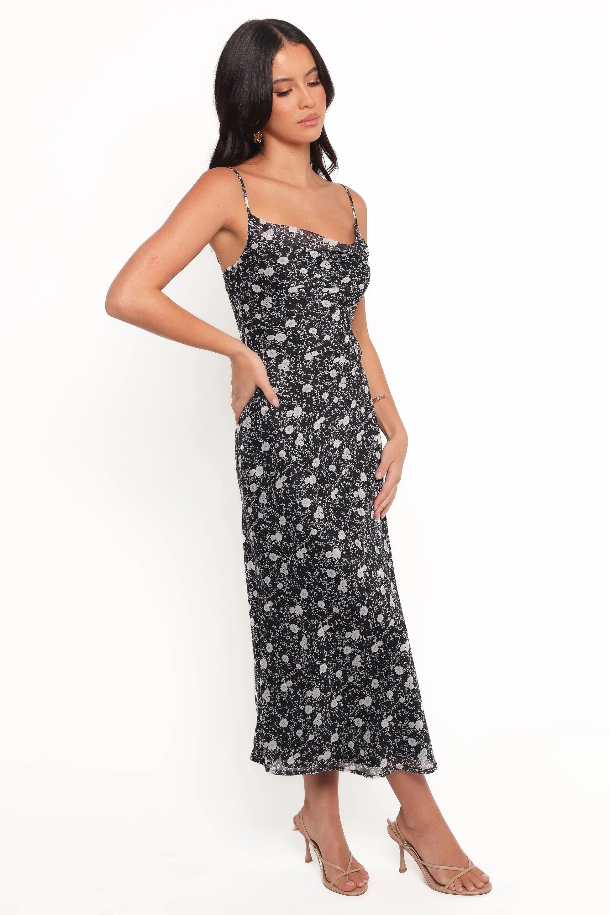 Cowl Neck Midi Dress