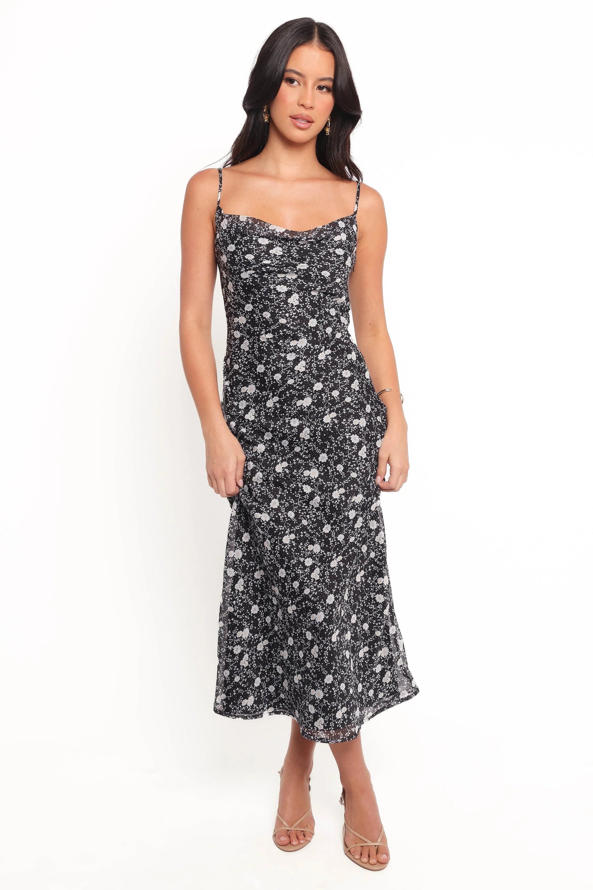 Cowl Neck Midi Dress