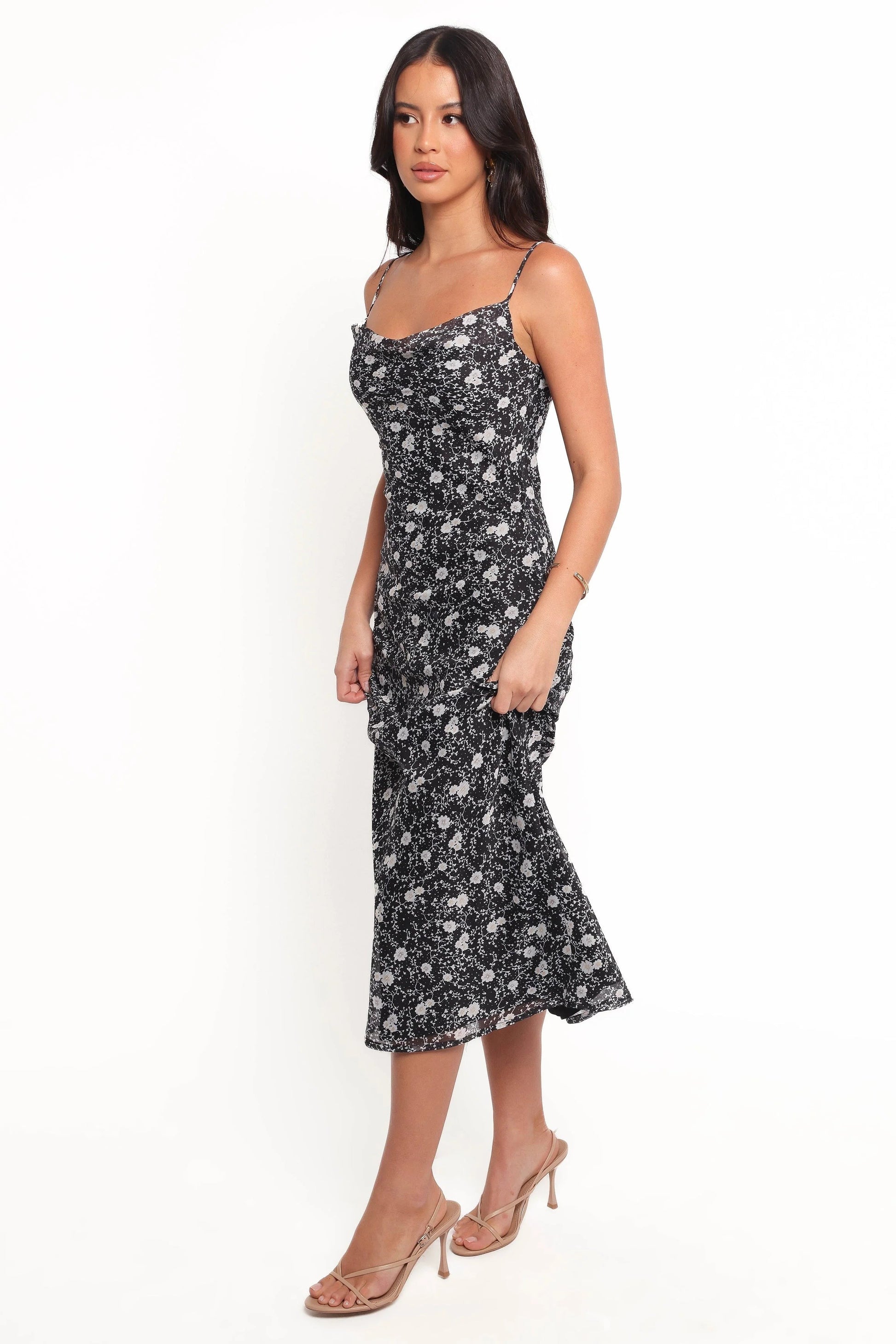 Cowl Neck Midi Dress