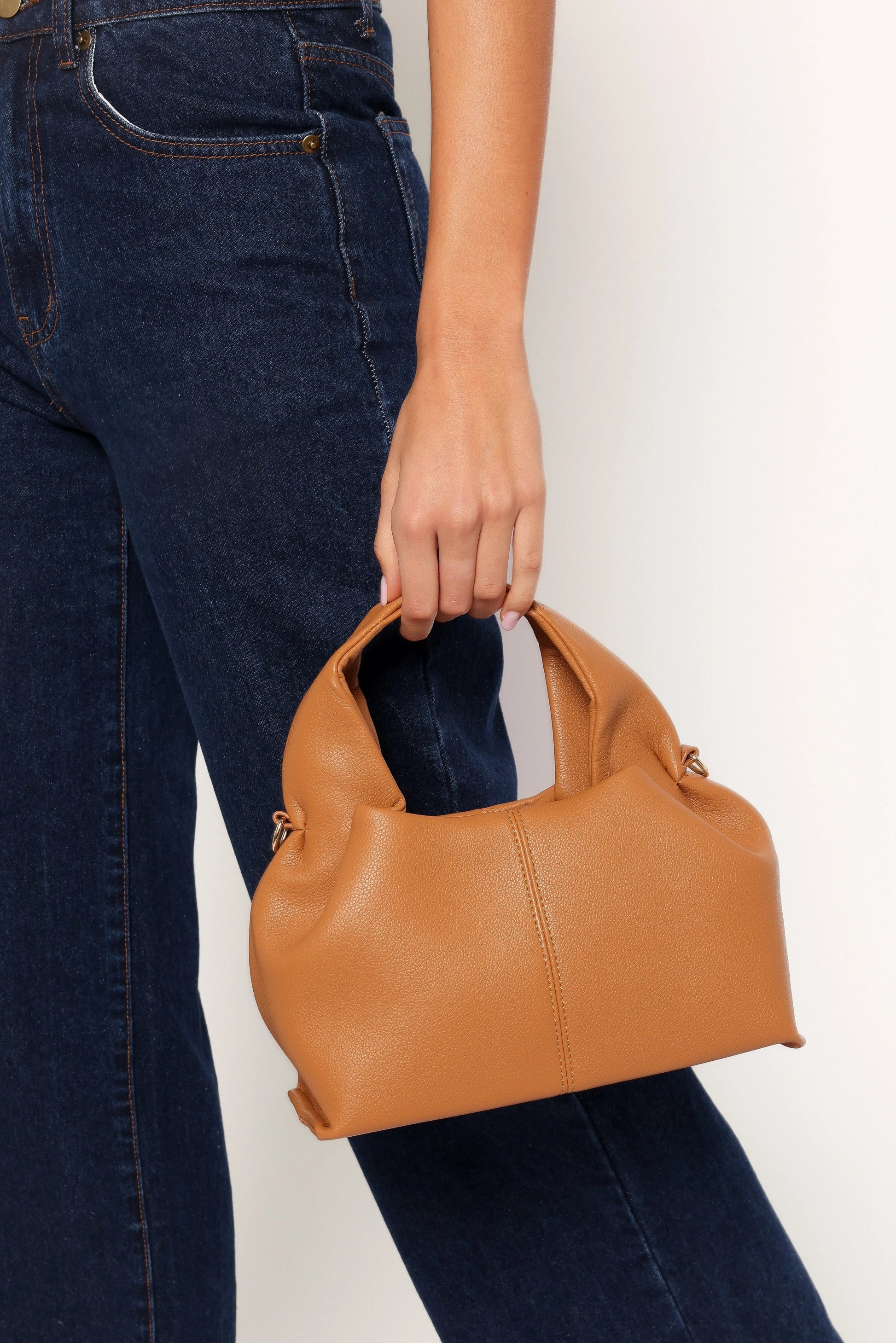 Daphne Open-Top Faux-Leather Tote