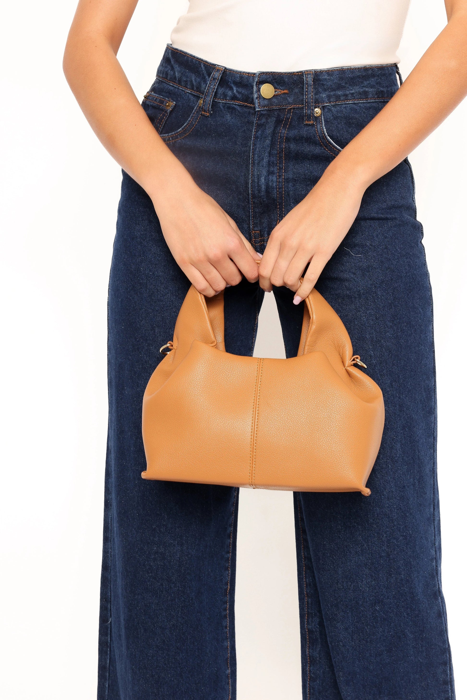 Daphne Open-Top Faux-Leather Tote