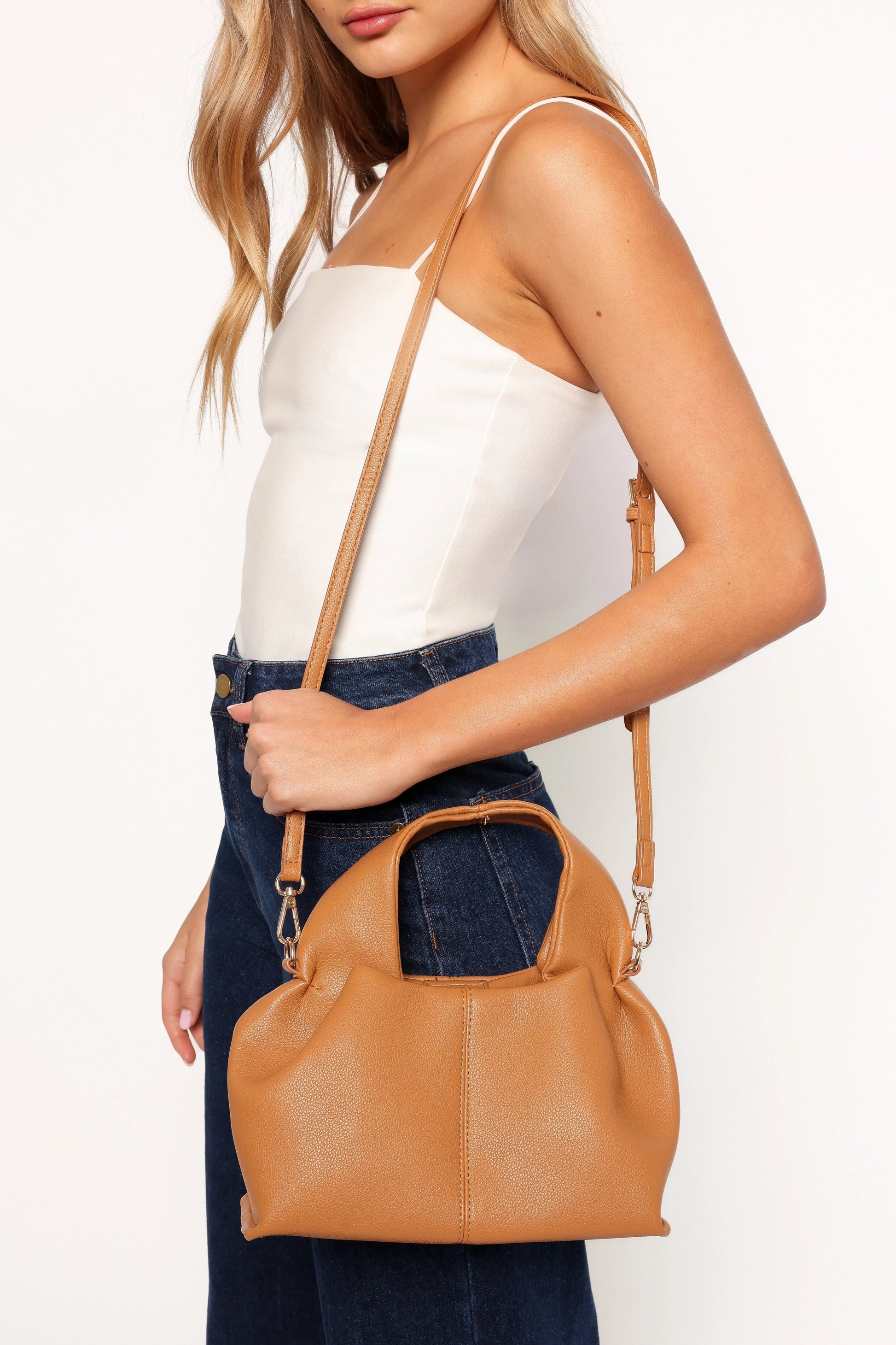 Daphne Open-Top Faux-Leather Tote
