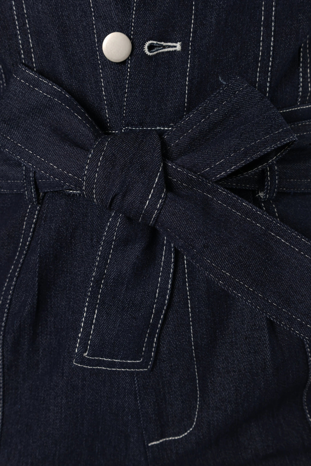 Denim Utility Button-Front Jumpsuit