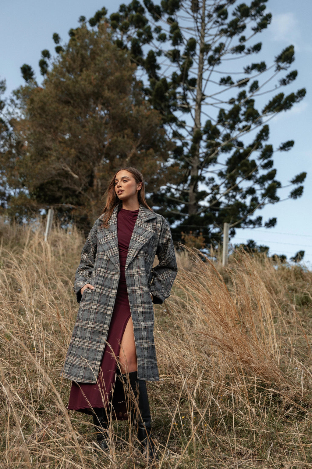Detachable-Belt Oversized Long Coat