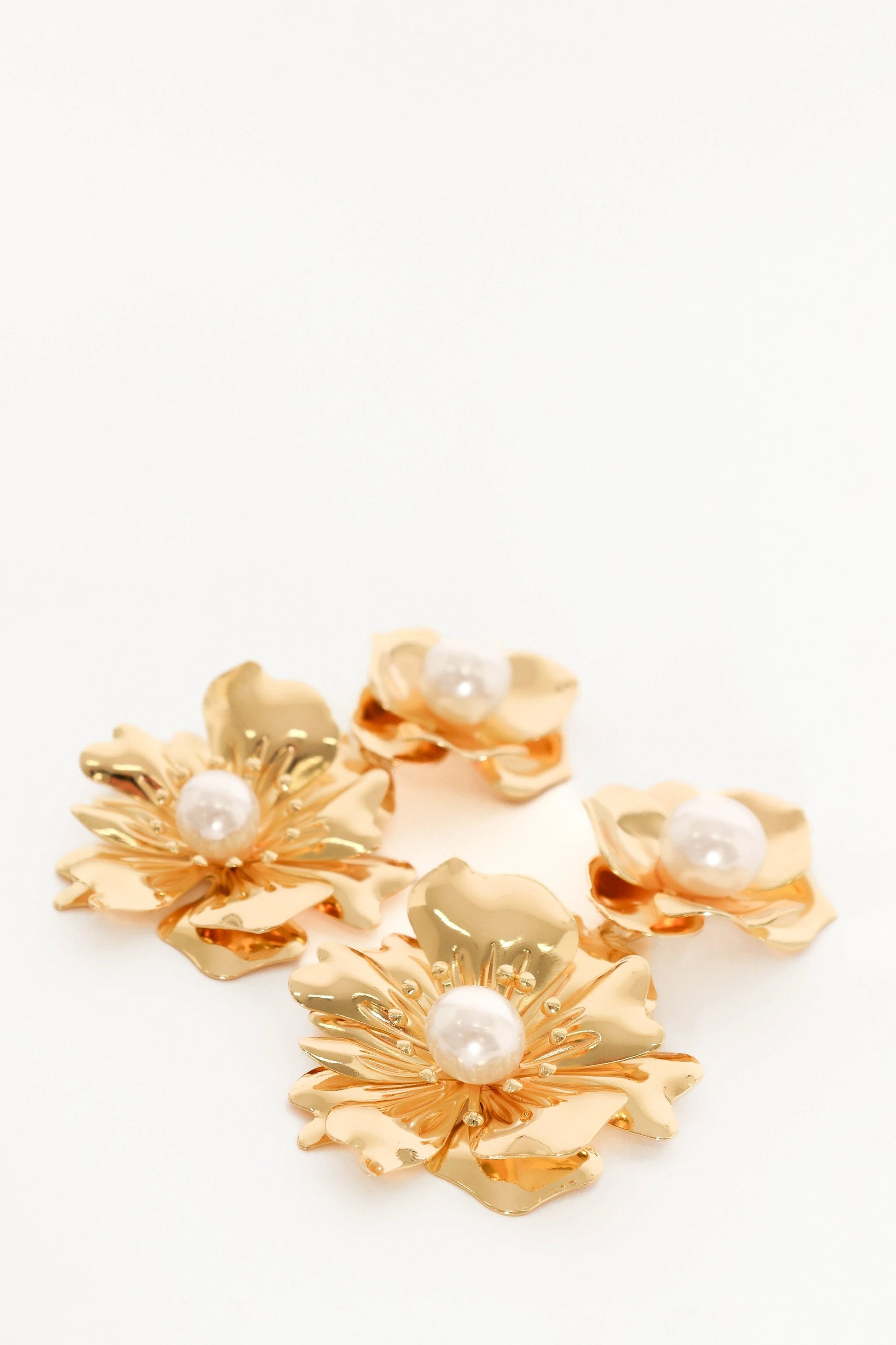 Flower-Pearl Drop Earrings