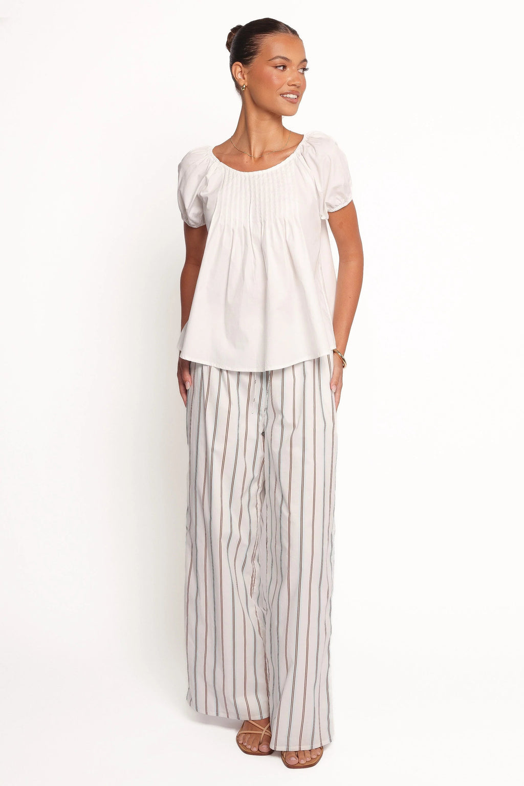 High-Waist Cotton Trousers