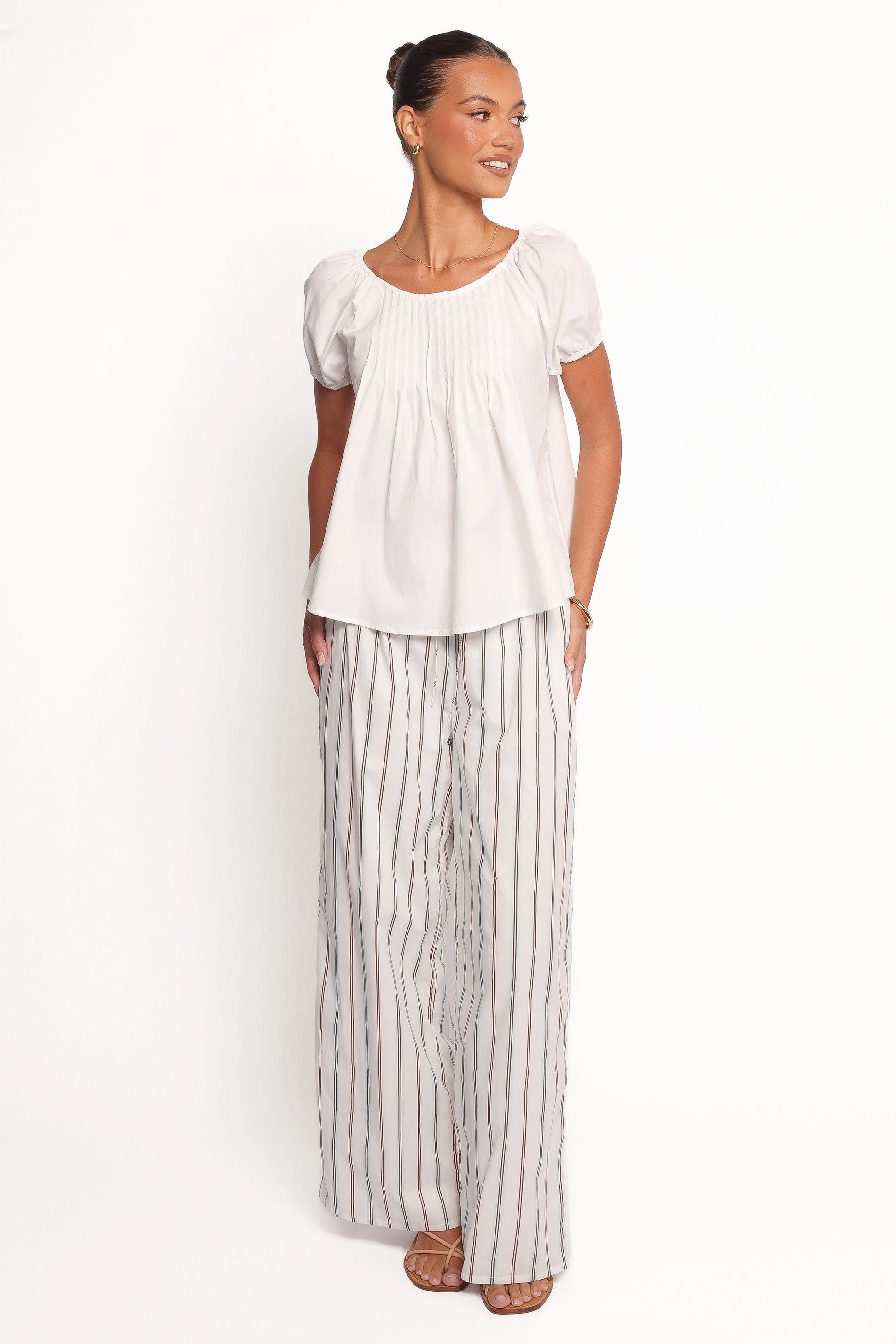 High-Waist Cotton Trousers