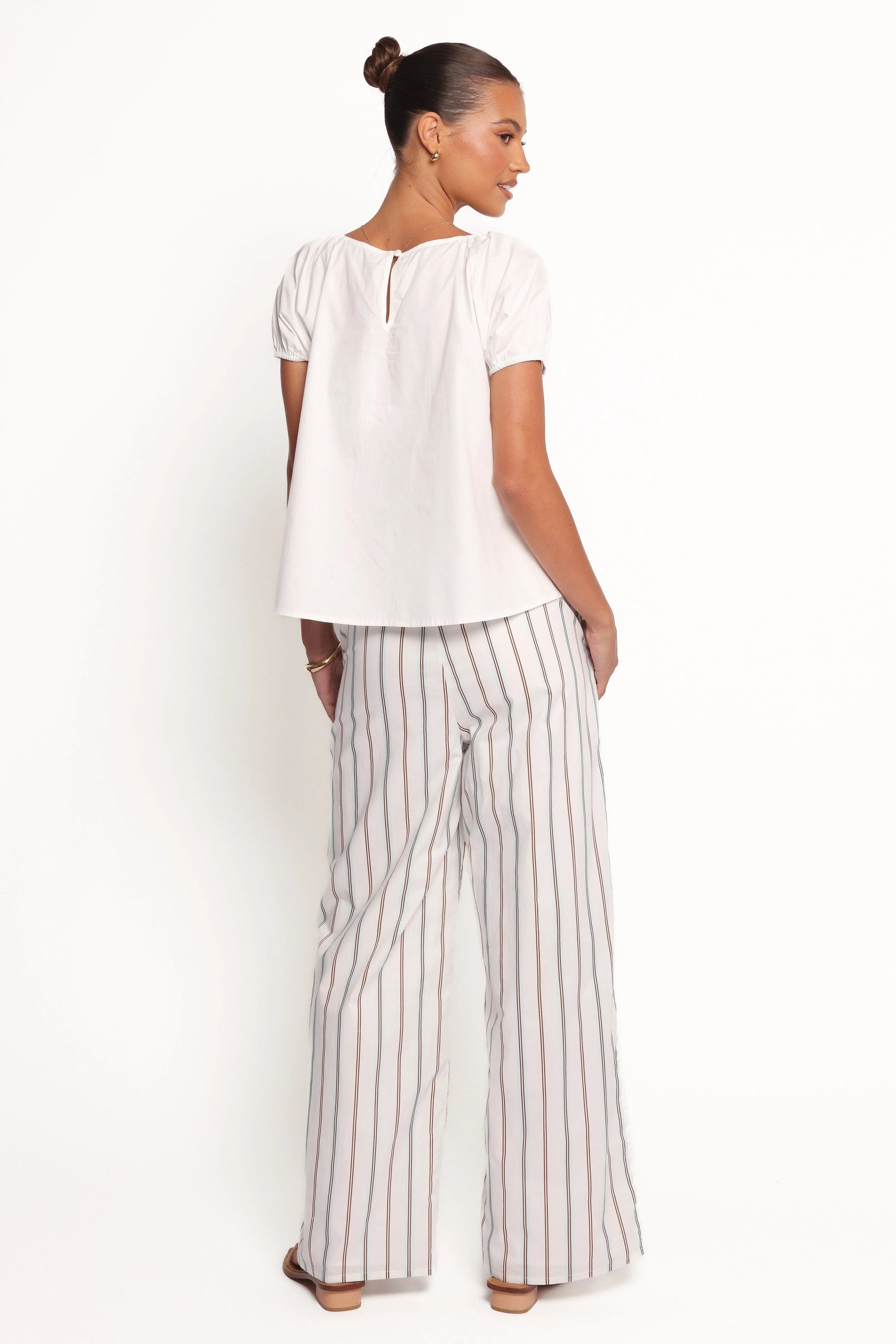 High-Waist Cotton Trousers
