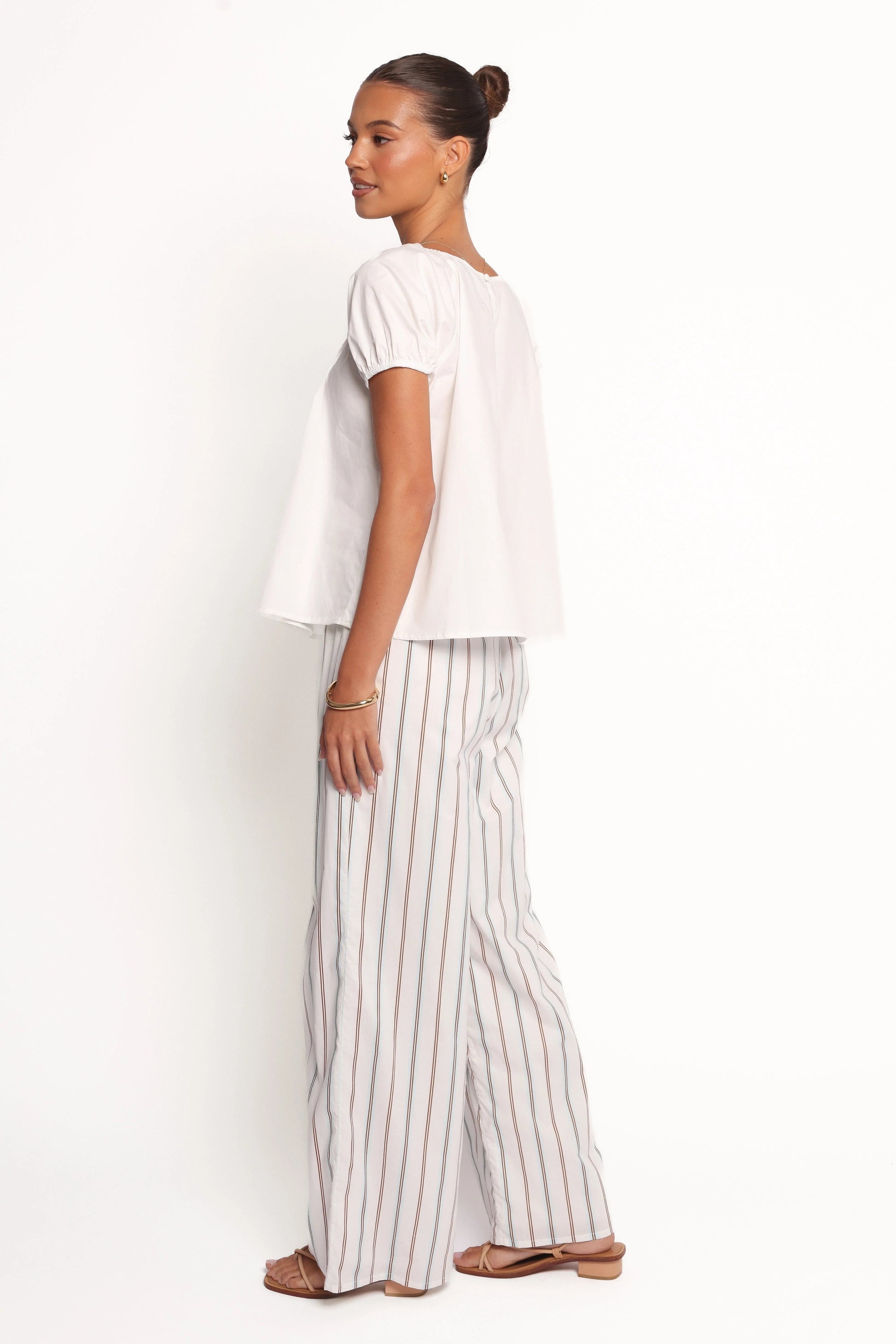 High-Waist Cotton Trousers