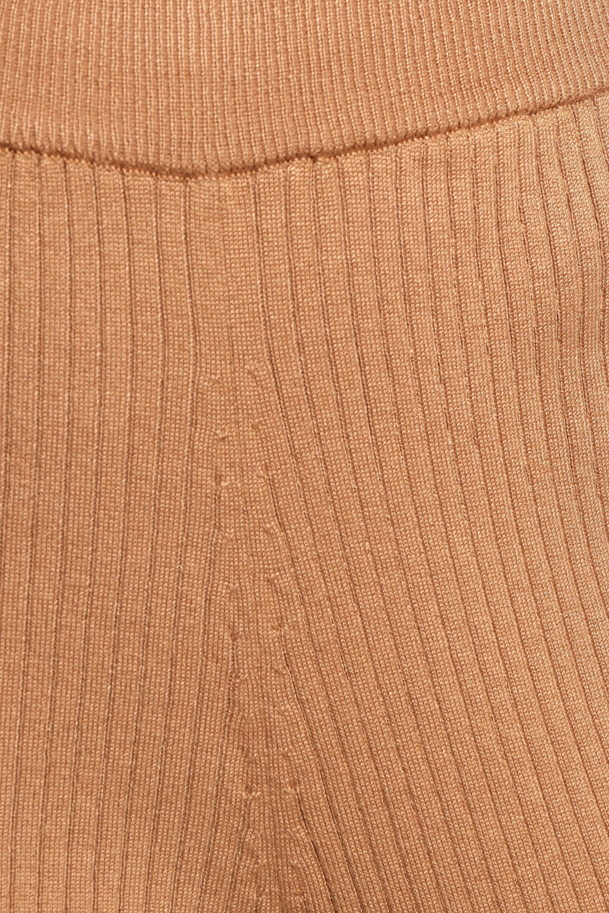 High-Waist Ribbed Knit Pants