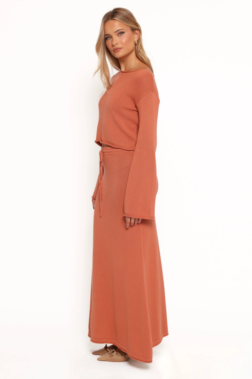 High-Waist Tie Maxi Skirt