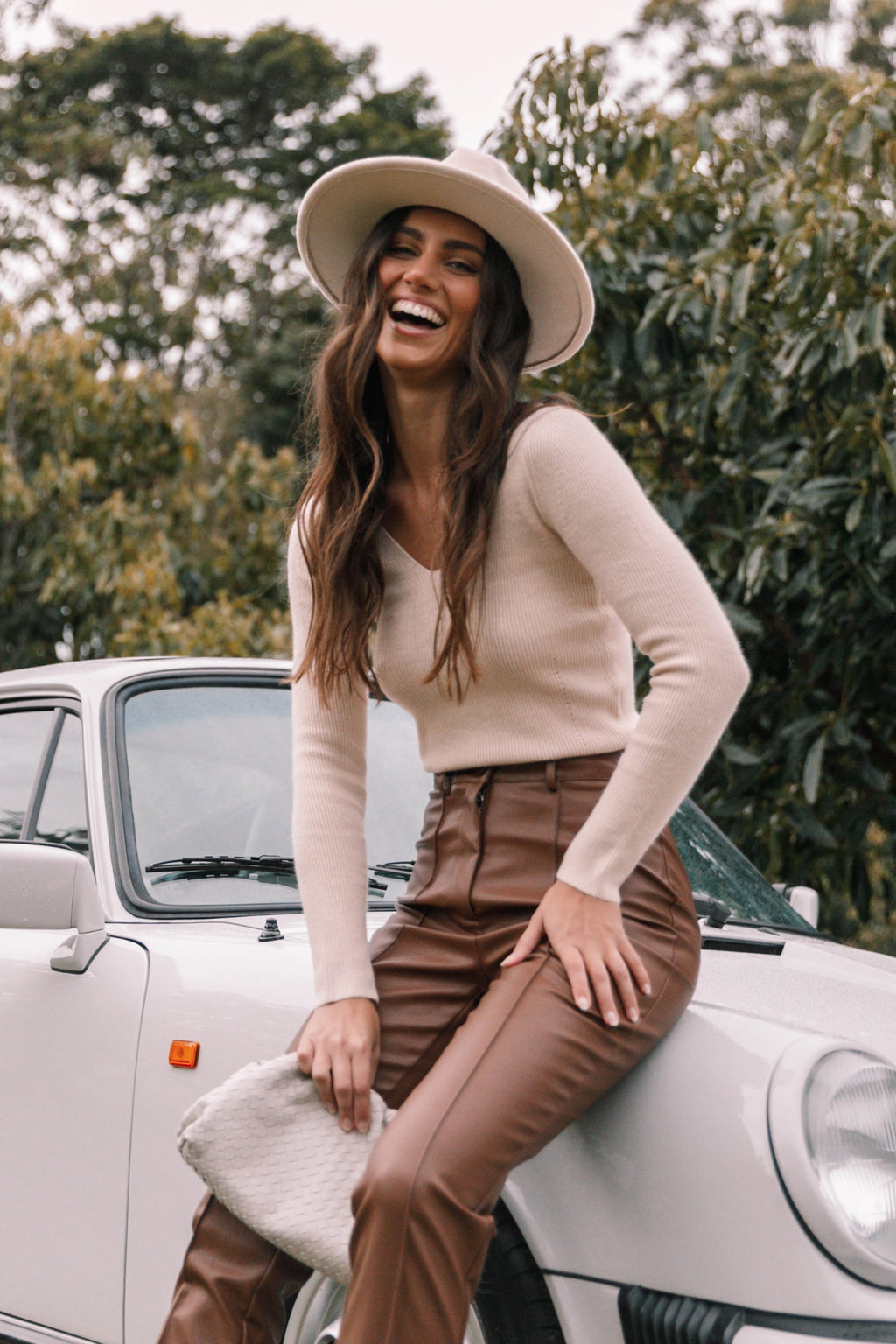 Layah V-Neck Ribbed Back Sweater