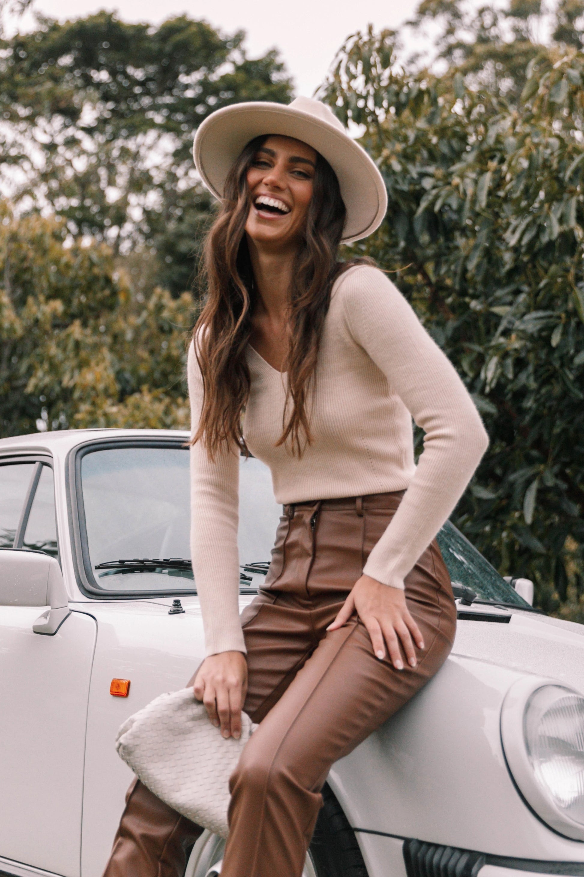 Layah V-Neck Ribbed Back Sweater