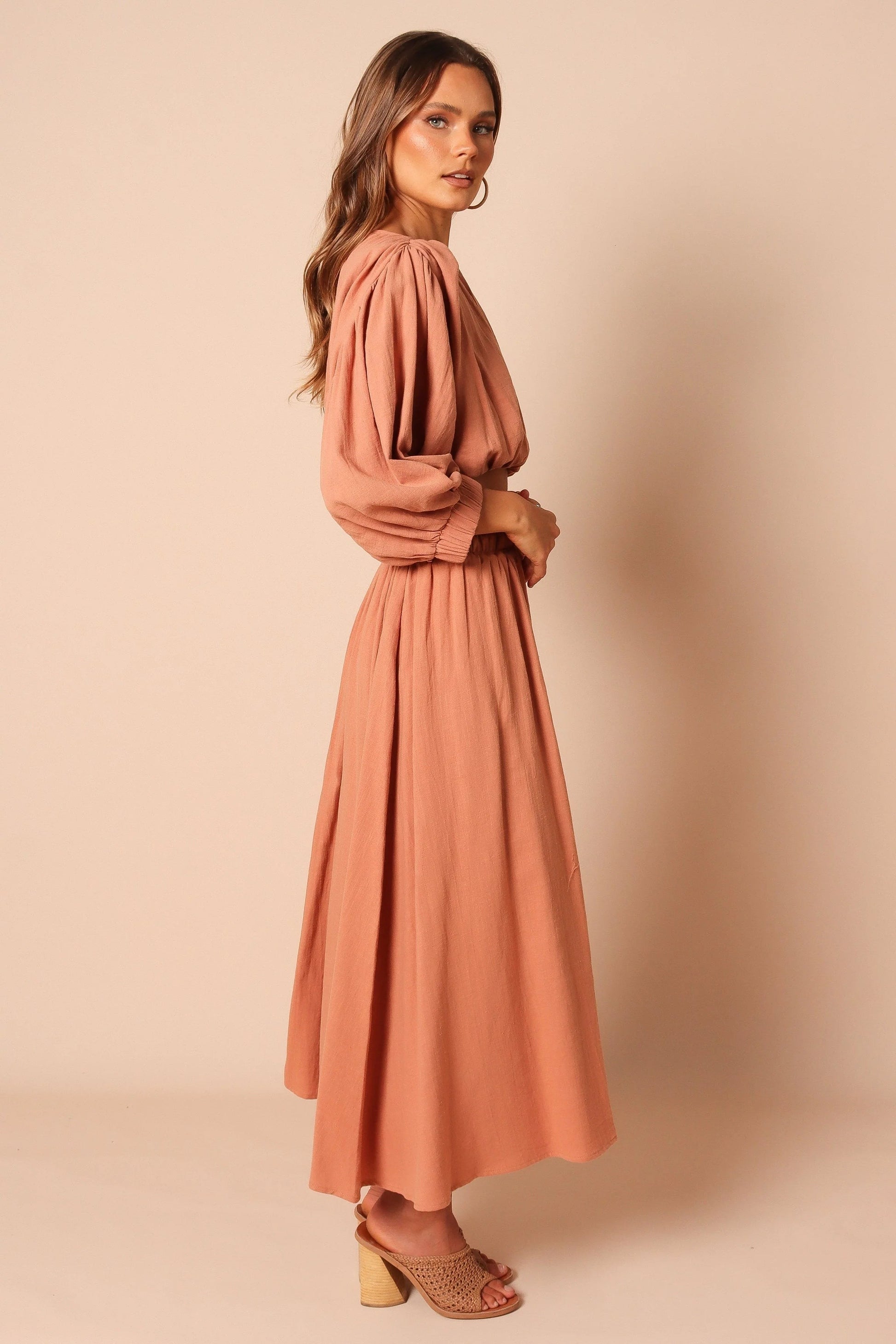 Nora Ruched Open-Back Crop Top