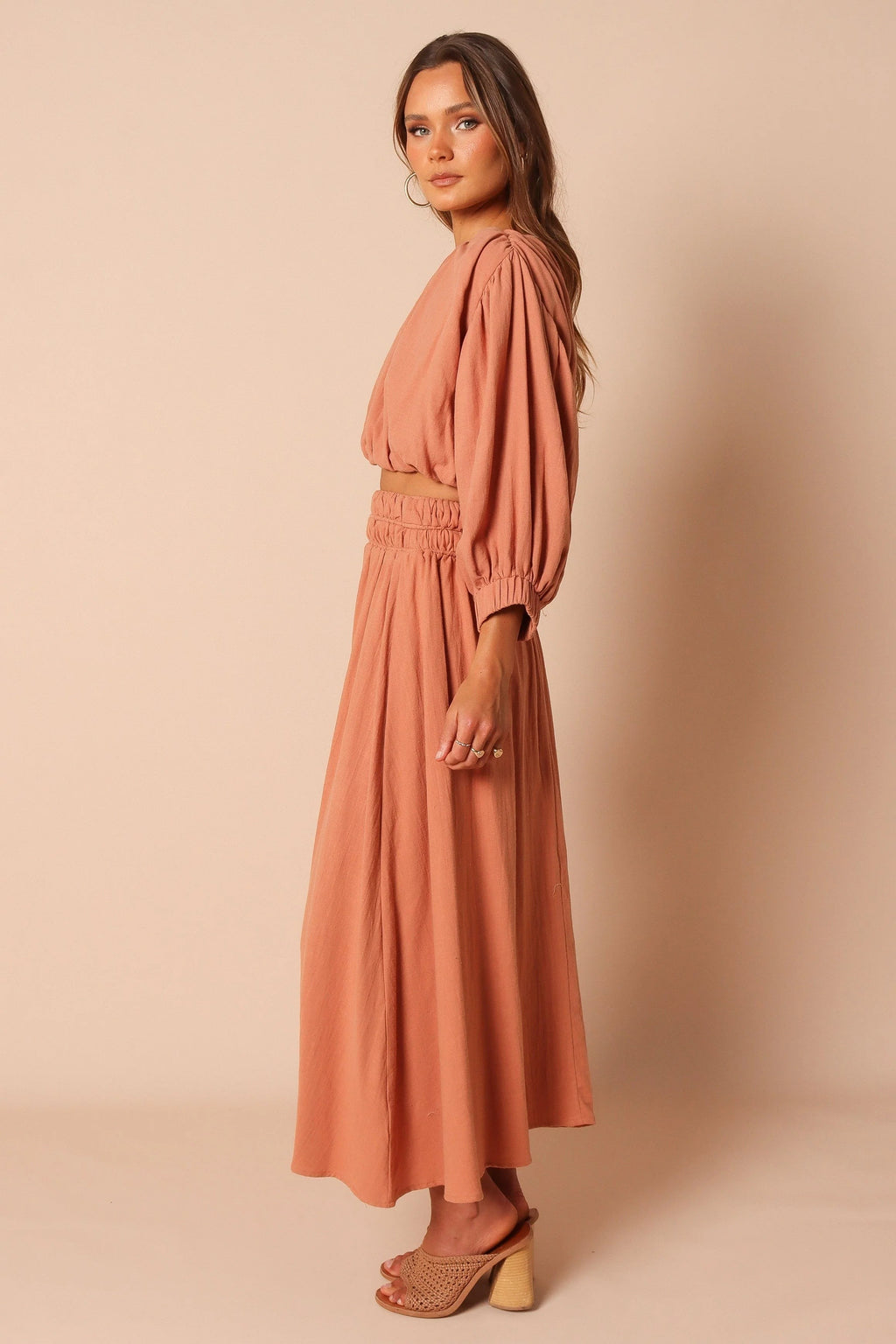 Nora Ruched Open-Back Crop Top