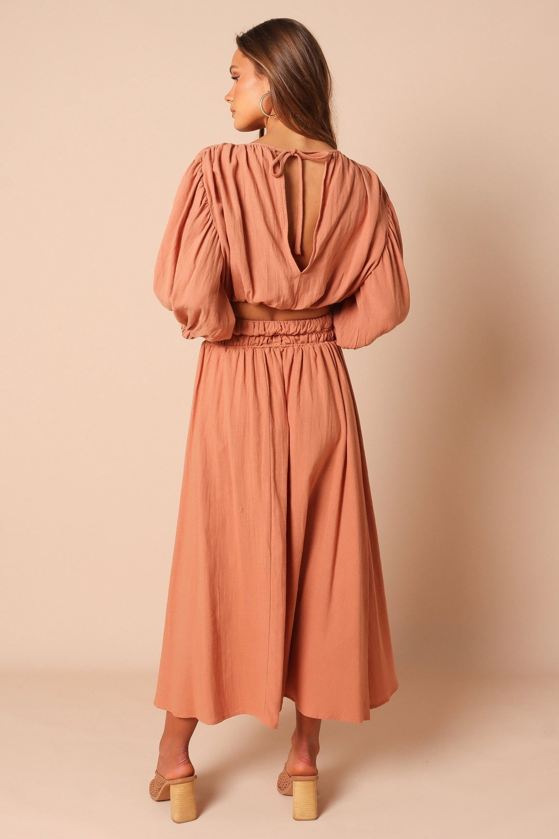 Nora Ruched Open-Back Crop Top