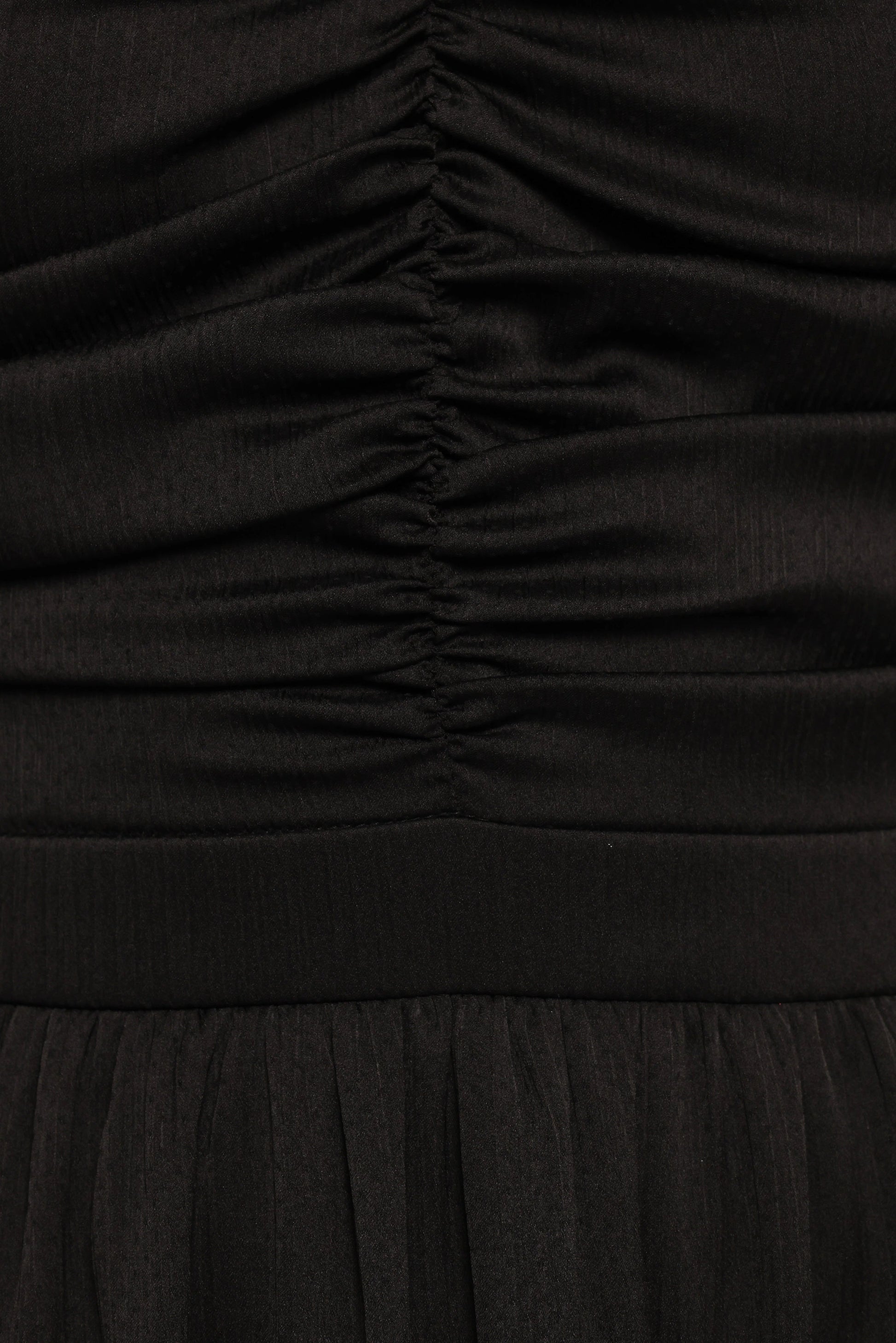 Ruffled-Hem V-Neck Midi Dress
