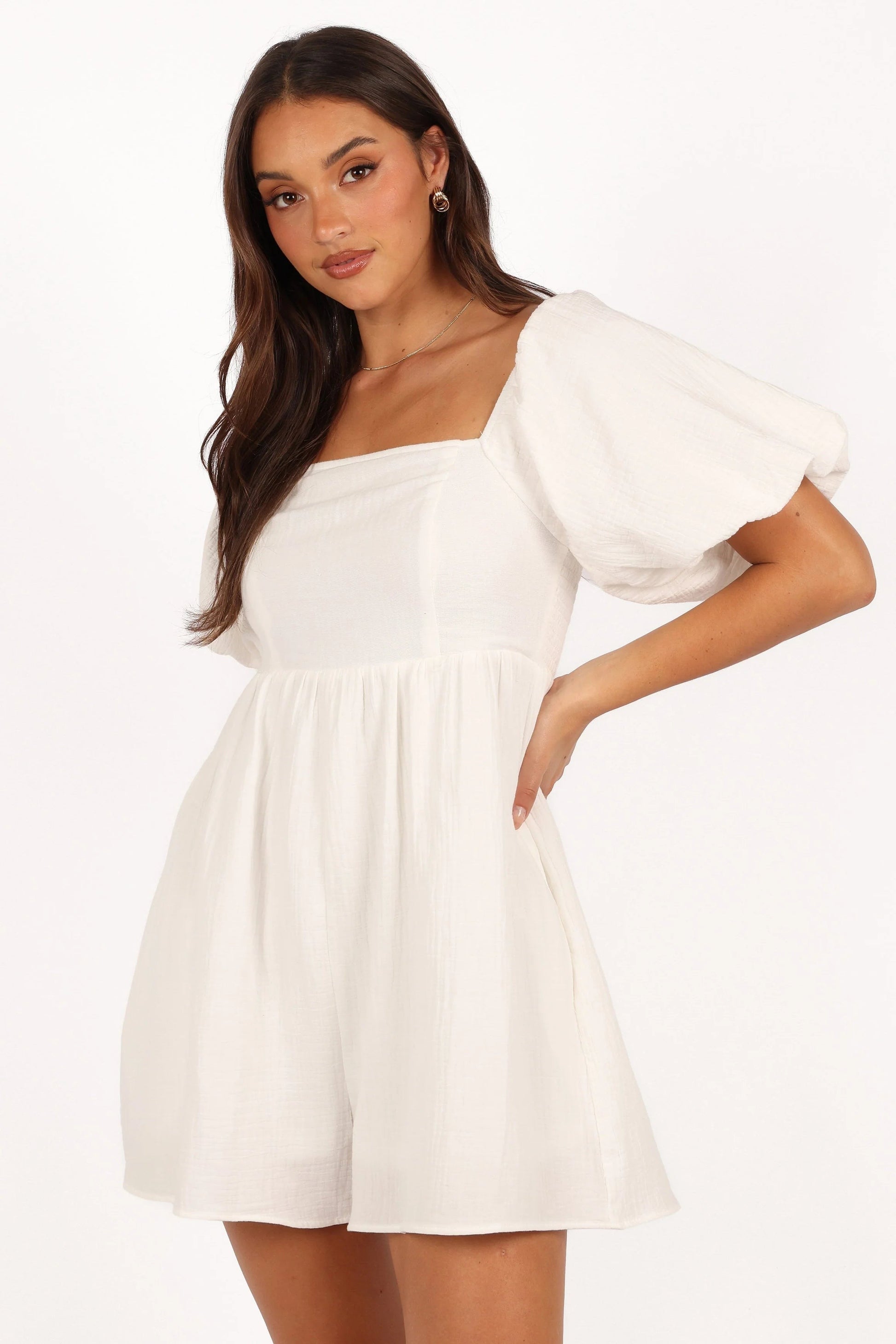 Shirred Back Pocket Romper