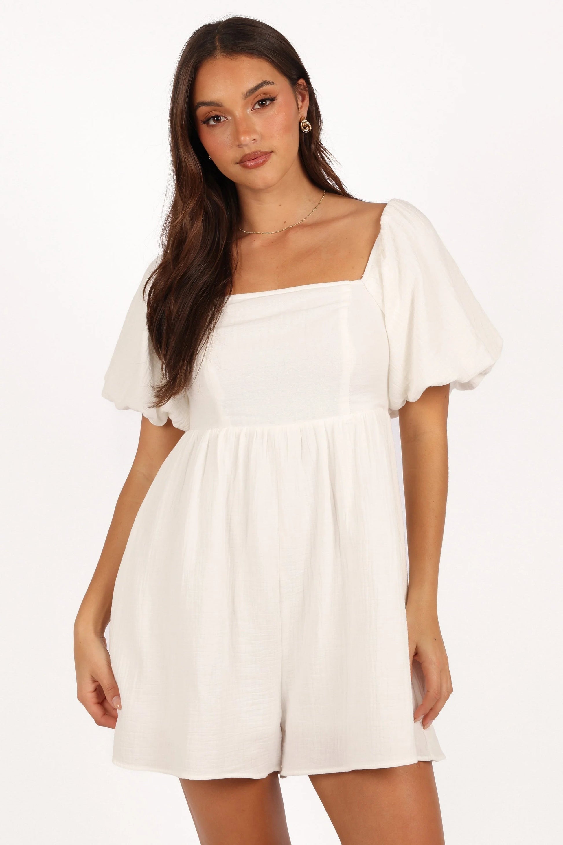 Shirred Back Pocket Romper