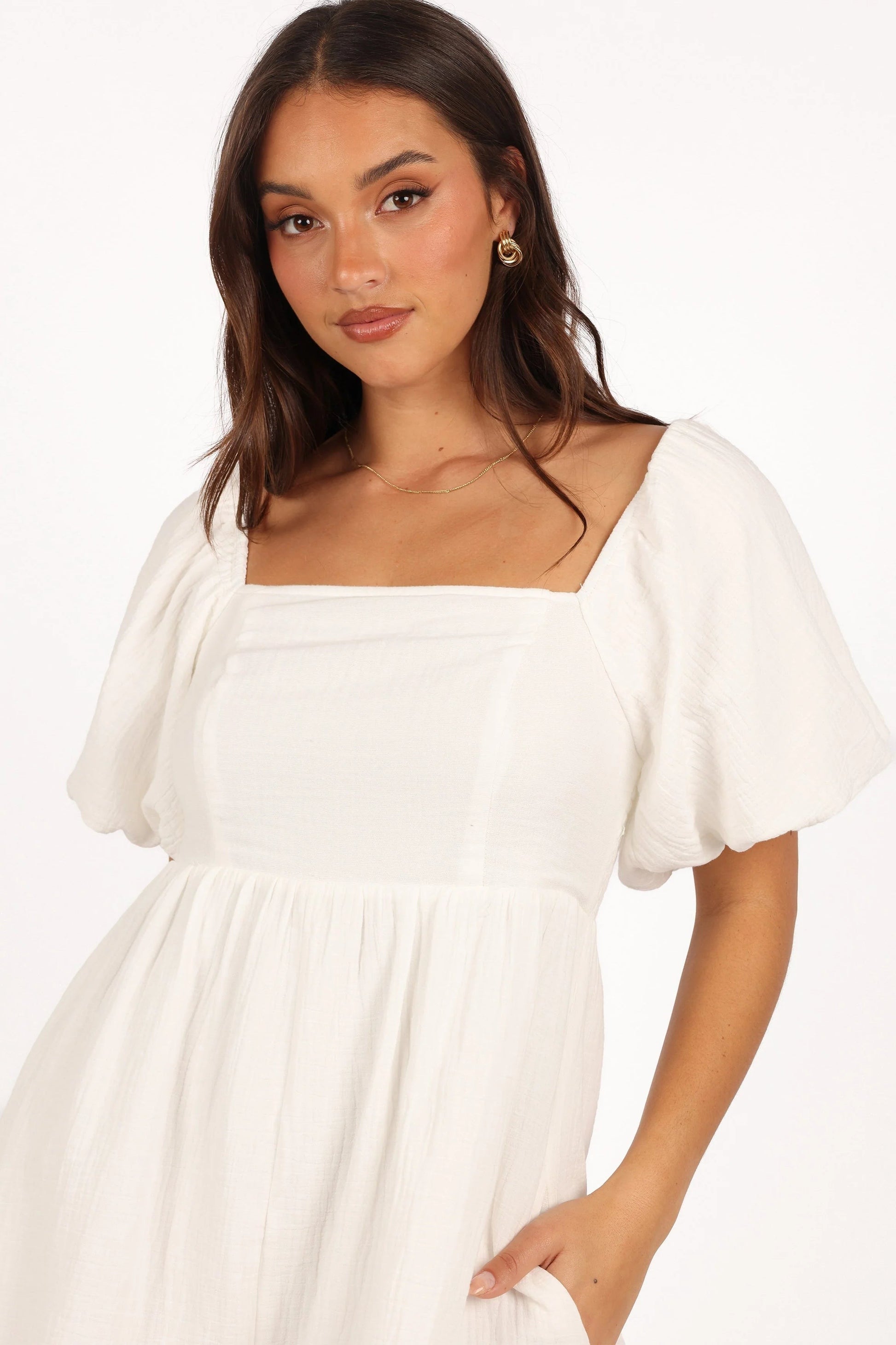 Shirred Back Pocket Romper