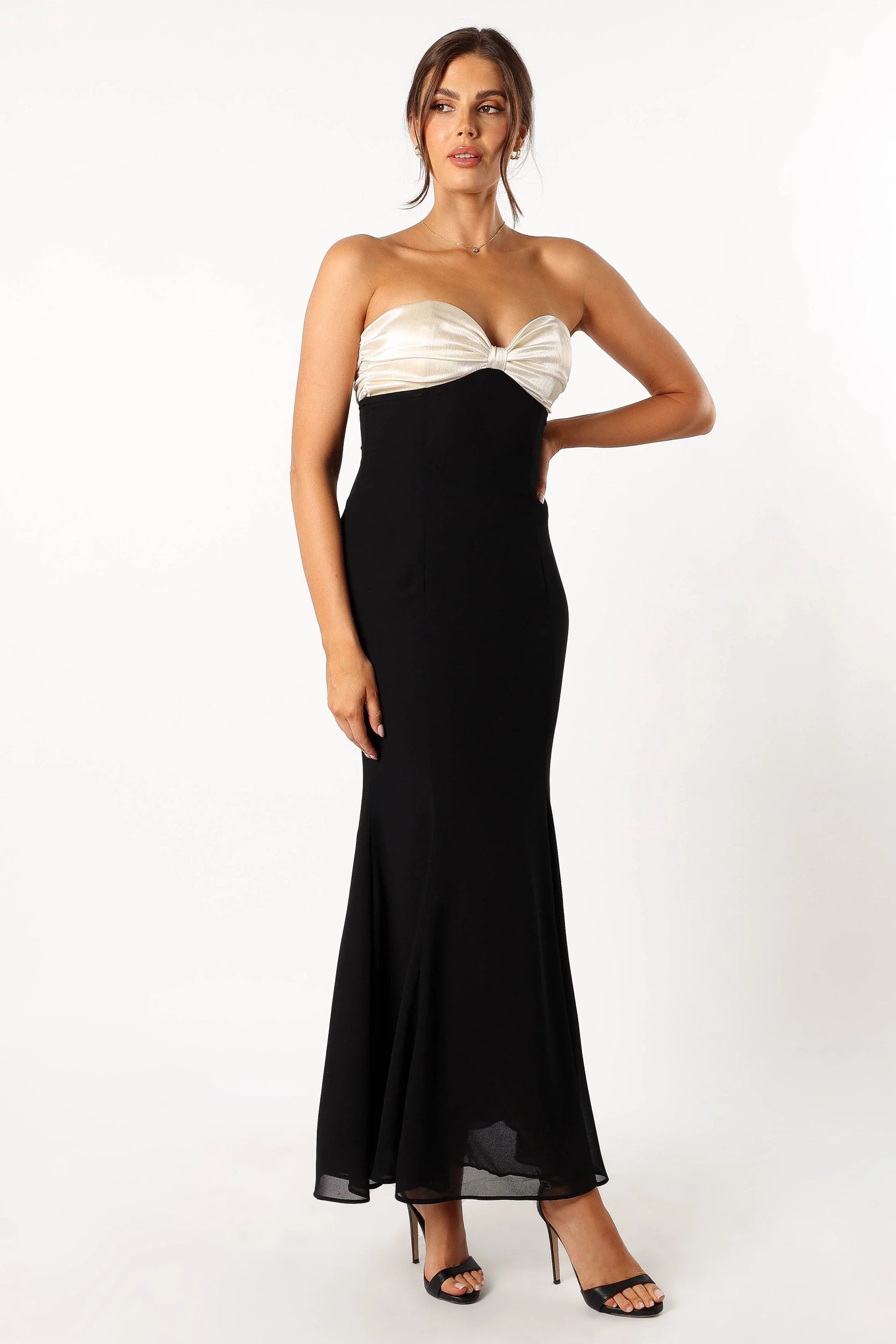 Twist-Knot Strapless Maxi Dress