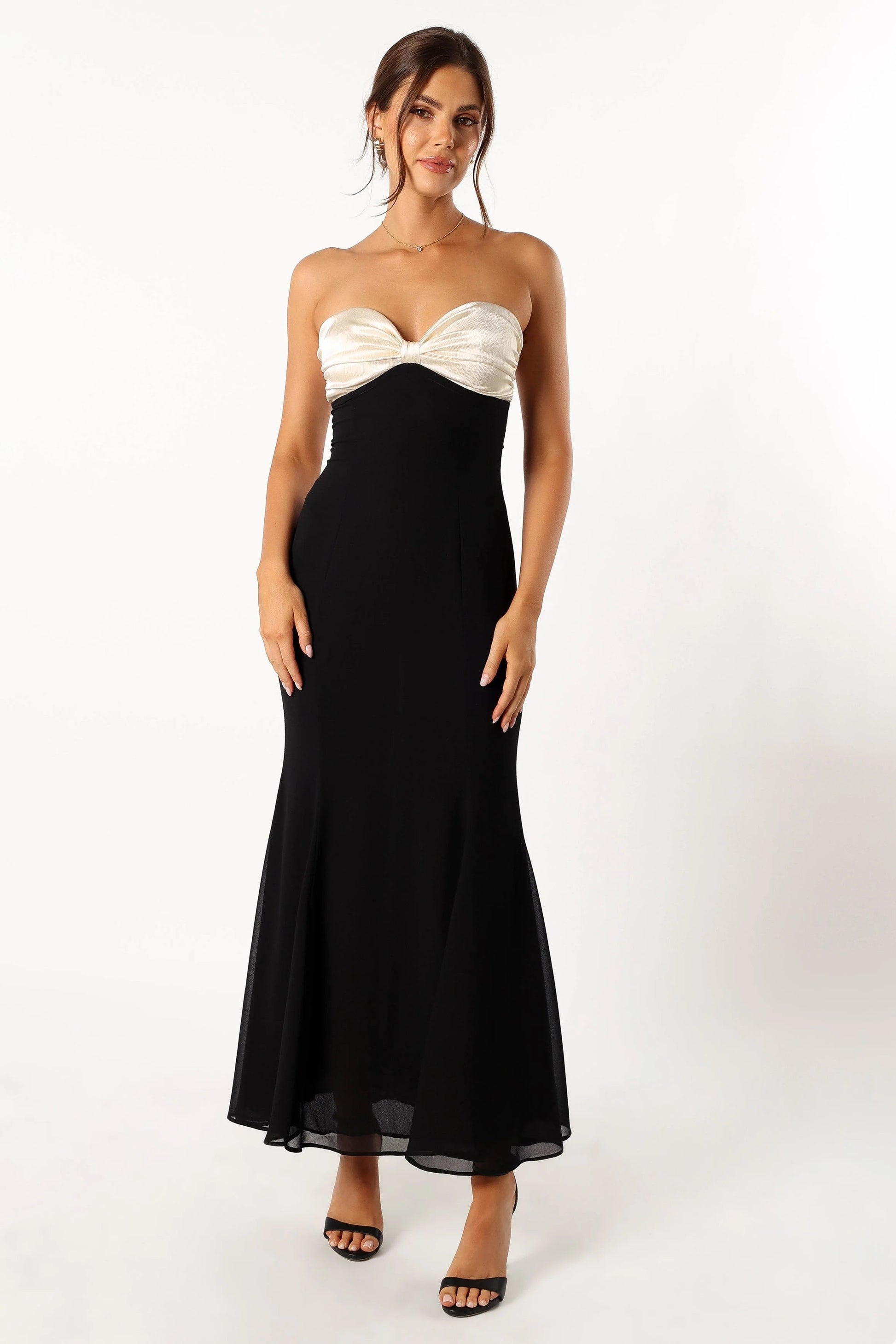 Twist-Knot Strapless Maxi Dress