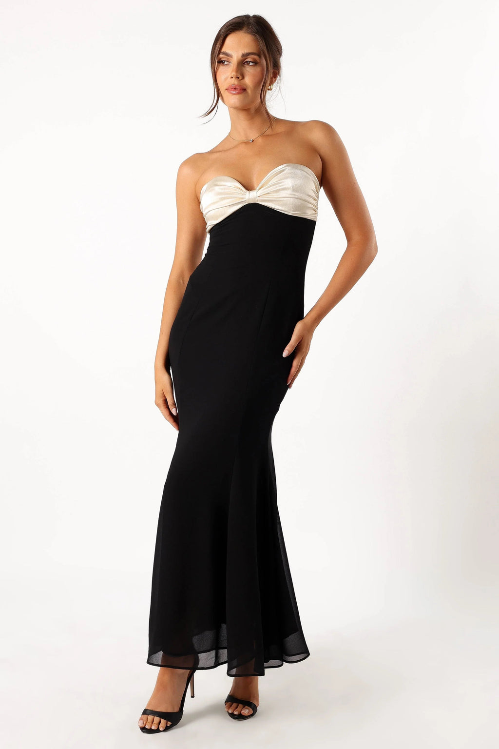 Twist-Knot Strapless Maxi Dress