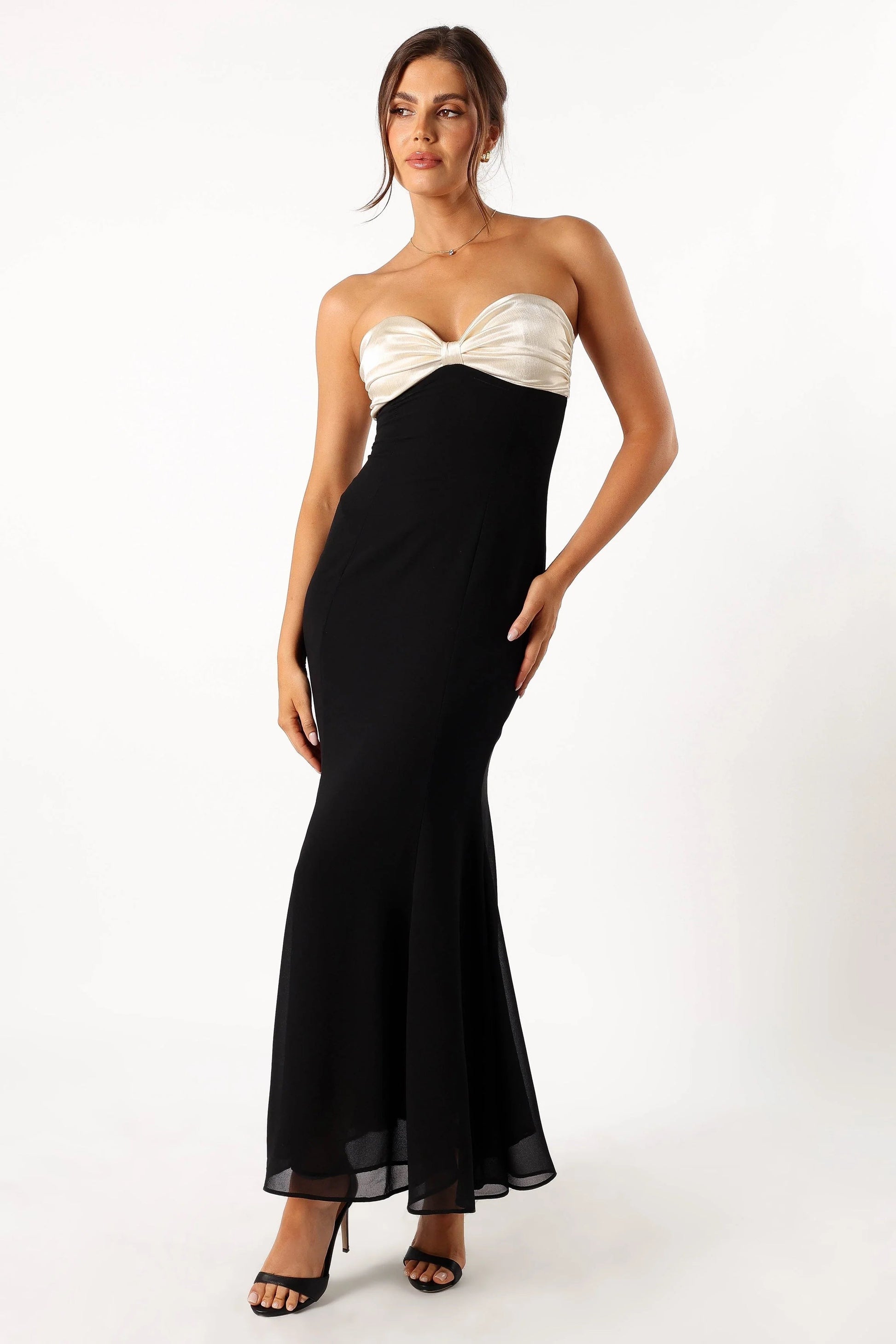 Twist-Knot Strapless Maxi Dress