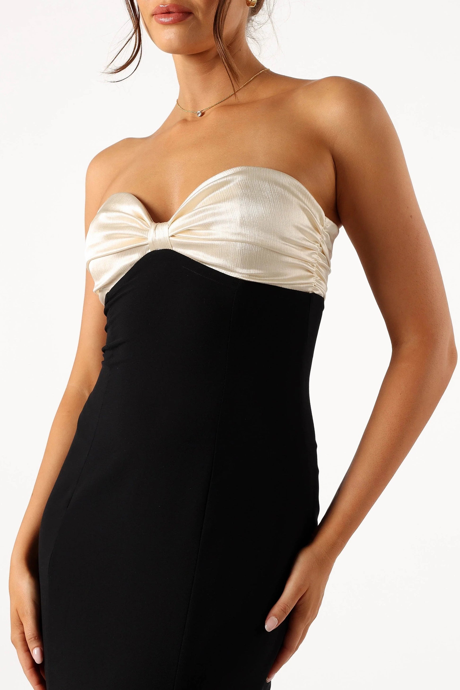 Twist-Knot Strapless Maxi Dress